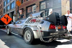 DeLorean time machine provided by Uber